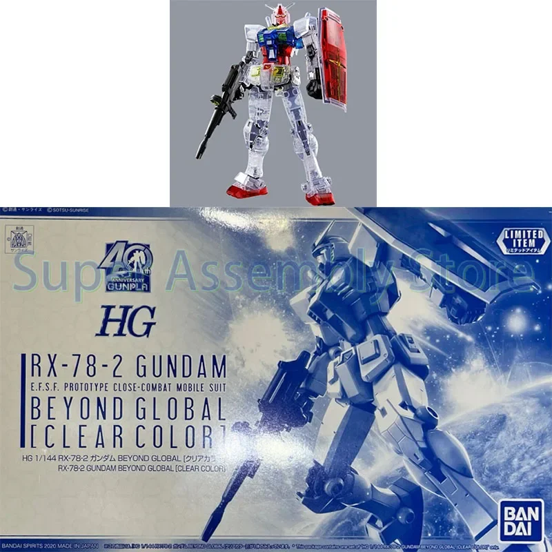 Bandai Gundam Model Kit Anime Figure HG 1/144 RX-78-2 Beyond Global Genuine Gunpla Model Anime Action Figure Toys for Children