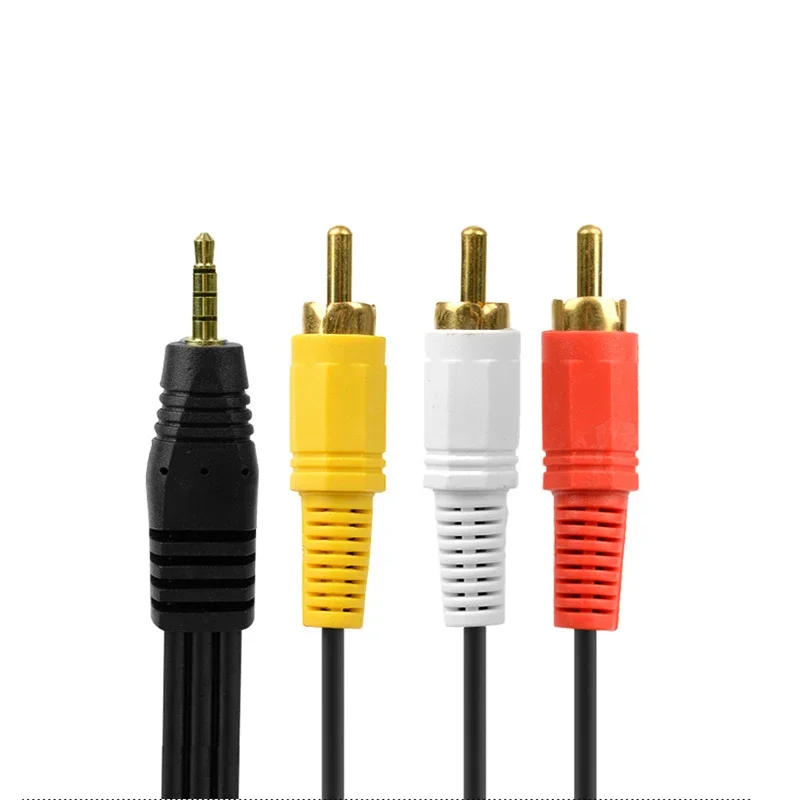 

3.5mm Jack Plug Male to 3 RCA Adapter Audio Aux Cable Video AV Cable Converter Cord for DVD Player Recorder HiFi VCR TV