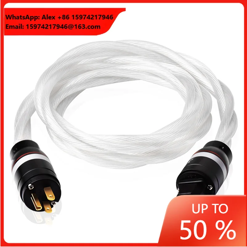 ATAUDIO HIFI 1.5m Power Cable For Decoder Amplifier OCC Silver-Plated PVC US/EU/AU Plug High-Fidelity HIFI Power Cable