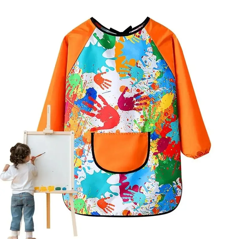 Children Art Painting Aprons Waterproof Long Sleeve Painting Apron For Kids Artistic Sense Kids Art Smock For Cooking Eating