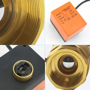 Pirinç 2 yollu Motorlu bilyalı vana, İki, kontrol Elektrikli solenoid valf, Üç Telli, 220 V AC, 12 v DC, DN15, DN20, DN25, 1/2 Solenoid valf 220 v'un 6 büyük satışı, no. 1