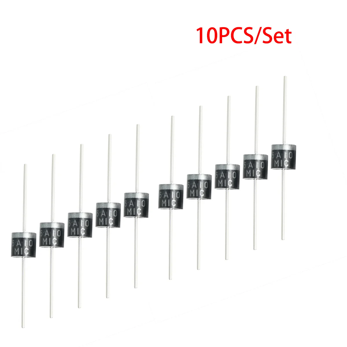 10PCS 20PCS 10A10 6A10 Gleichrichter Diode Set 6A 10A 1000V DO-27 Elektrische Axial Gleichrichter Dioden Kit Solar diode