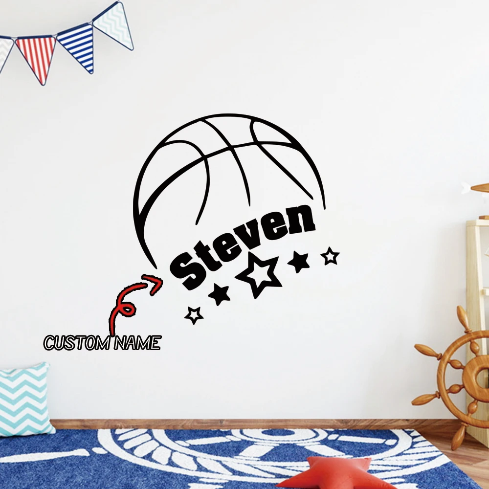 1PC Excellent Basketball Personalized Text Self Adhesive Vinyl Waterproof Wall Art Decal Door Decor Vinyl Art Decal