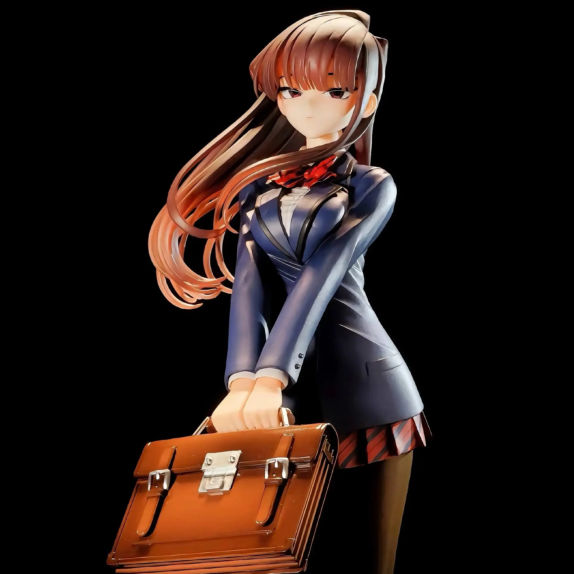 Figura de acción de Shoko Komi de Komi Can't Communicate, modelo con rostro intercambiable en uniforme JK, figura de anime adorable de pie, decoración de escritorio, regalo