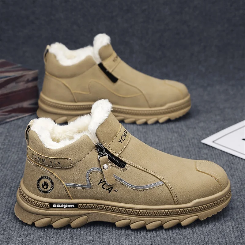

Men's new comfort outdoor casual shoes winter plus size high top plush fashion slip-resistant wear-resistant cotton snow boots