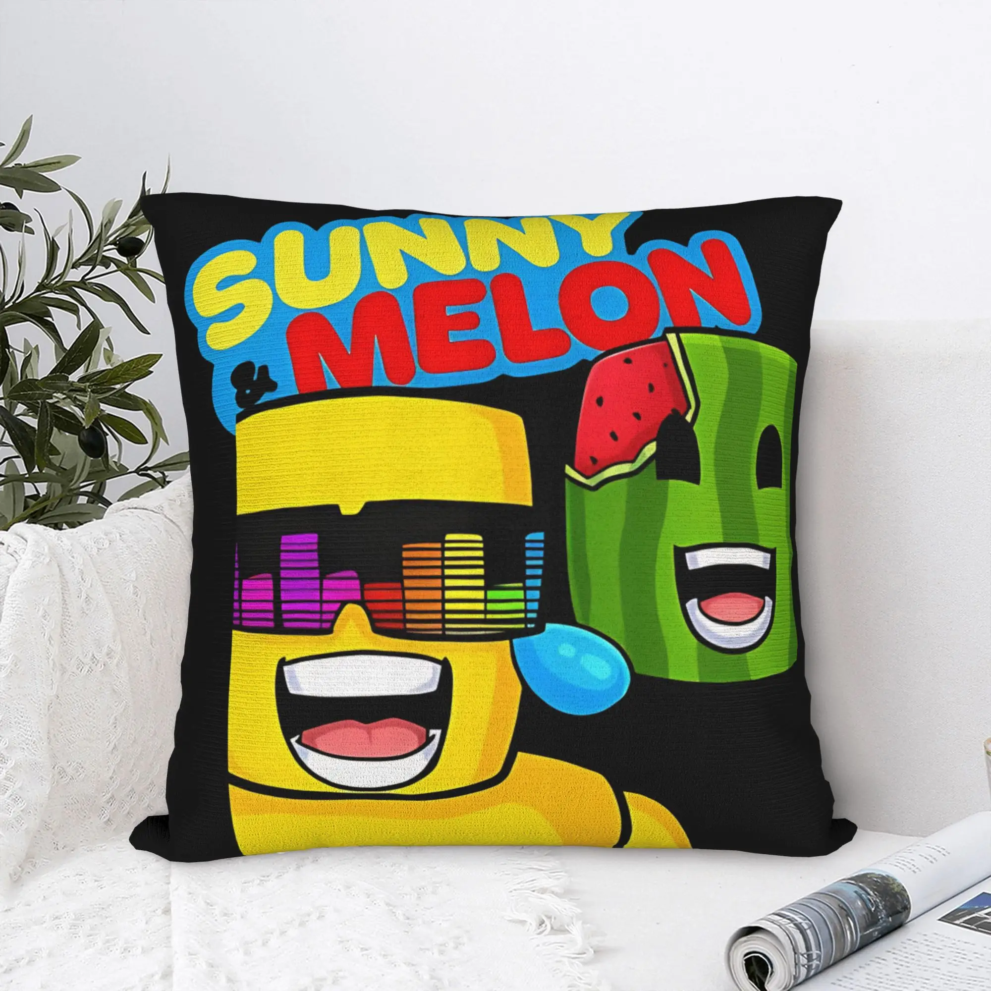 Pillow Cover Sunny And Melon Close Up Laughing Portrait  Fashion Pillow Case For Living Room Sofa Pillowcases