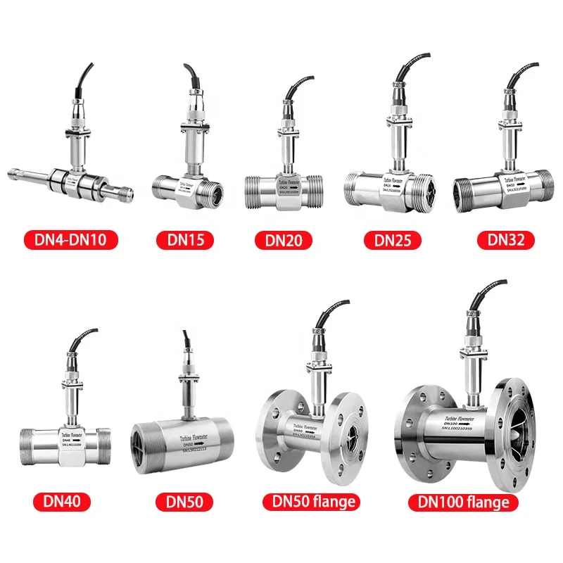 4-20mA التوربينات تدفق متر DN40 DN50 السائل النفط الديزل الوقود التوربينات تدفق المياه متر الاستشعار 1 بوصة نبض التوربينات مقياس الجريان