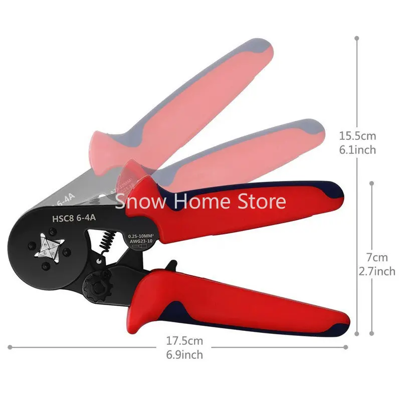 HCS8 6-4A Four-Sided Crimping Pliers European Type Tube Preinsulated Terminal Crimping Pliers