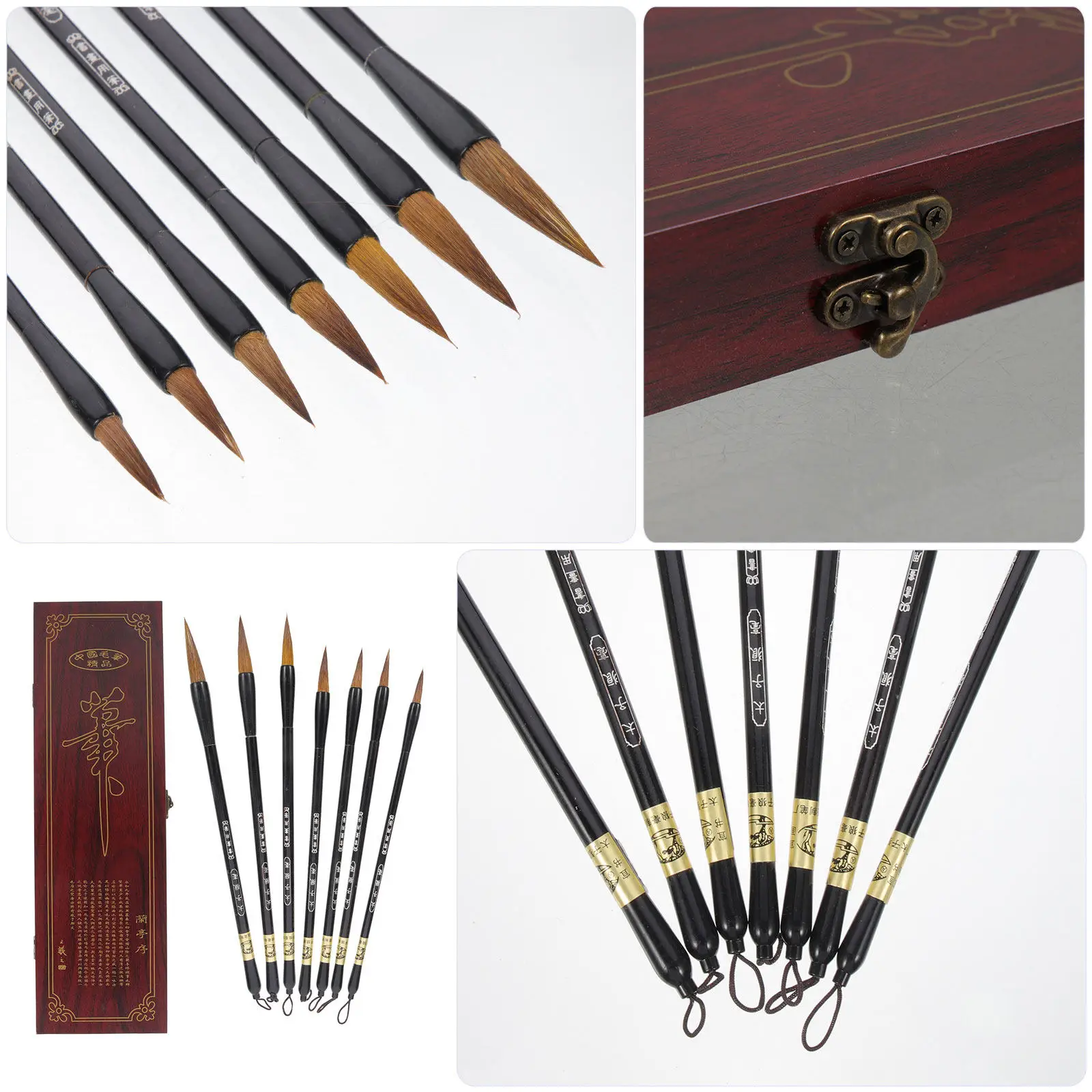 1Set Wolf Hair Calligraphy Brush Pen Set Sturdy Smooth Writing Non-Shedding for Beginners Advanced Learners Watercolor Painting view 5