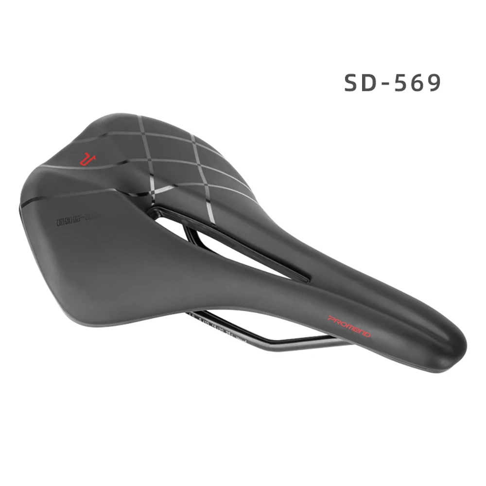 PROMEND-Mountain Bike Saddle, Hollow Breathable, Comfortable, PVC, Cooling, Leather Surface, Bicycle Accessories, SD-569