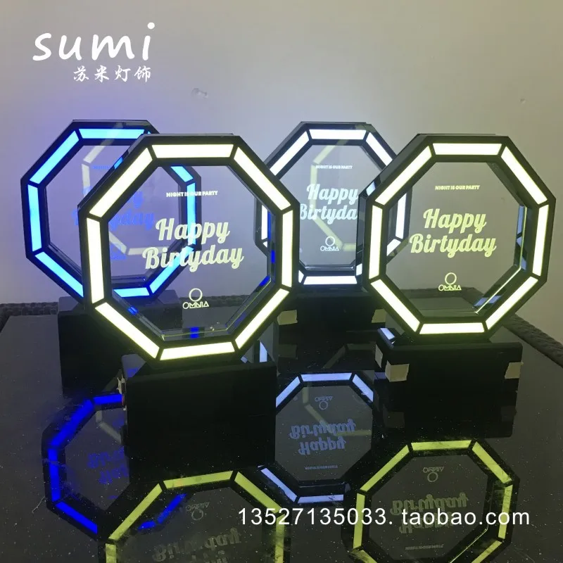 

New custom LED bar luminous products reserved card positioning card service prompt desk card creative personality desk lamp