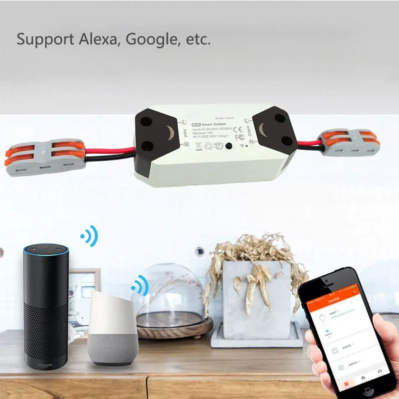 220V Smart Switch Remote Controller Smart Home Control DIY Breaker Works with Alexa Google Home APP