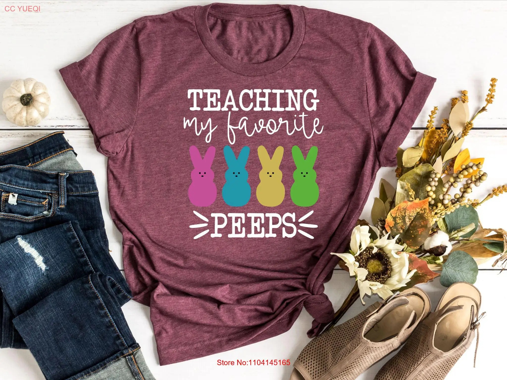 

Футболка Teaching My Favorite Peeps SweaT с пасхальным кроликом в стиле ретро, учительница с длинными или короткими рукавами