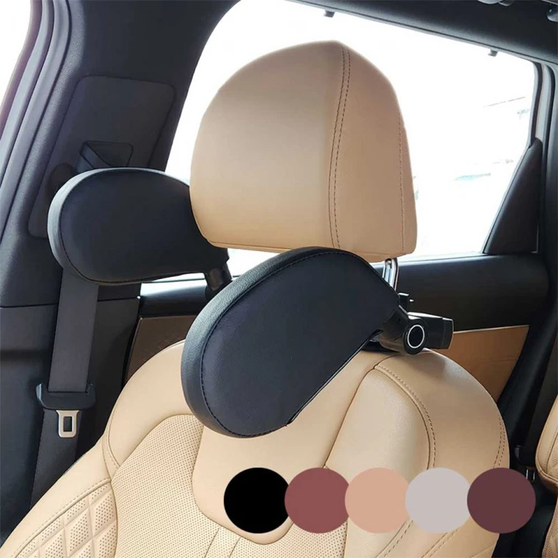 Car Leather Neck Cushion Car Neck pillow Head Fit Memory Foam 5color