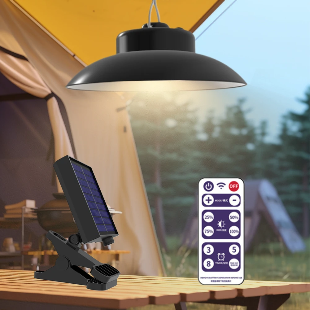 

Solar Powered LED Umbrella Lights Remote Control Clip-On Umbrella Lamp IP65 Waterproof Umbrella Pole Light for Garden Decoration