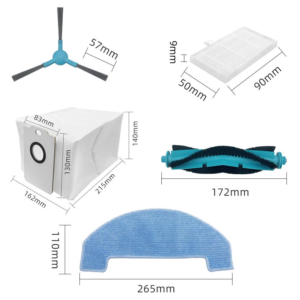 For Cecotec Conga robotic vacuum cleaner 2499 accessories main side brush filter screen dust collection bag cleaning cloth