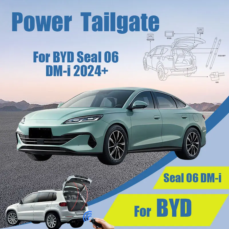 ل BYD Seal 06 DM-i 2024 + سيارة كهربائية الباب الخلفي تعديل السيارات الذكية الطاقة الجذع التلقائي رفع الباب