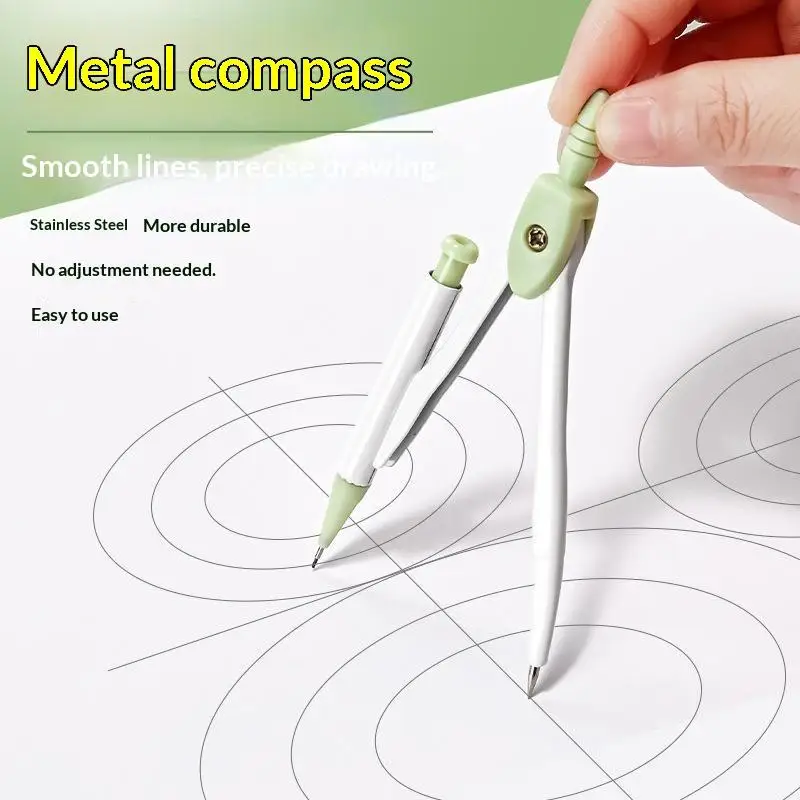8PCS/Set Plastic Ruler Compasses Set Eraser Transparent Protractor Set Square Straight Ruler Measuring Ruler School Office