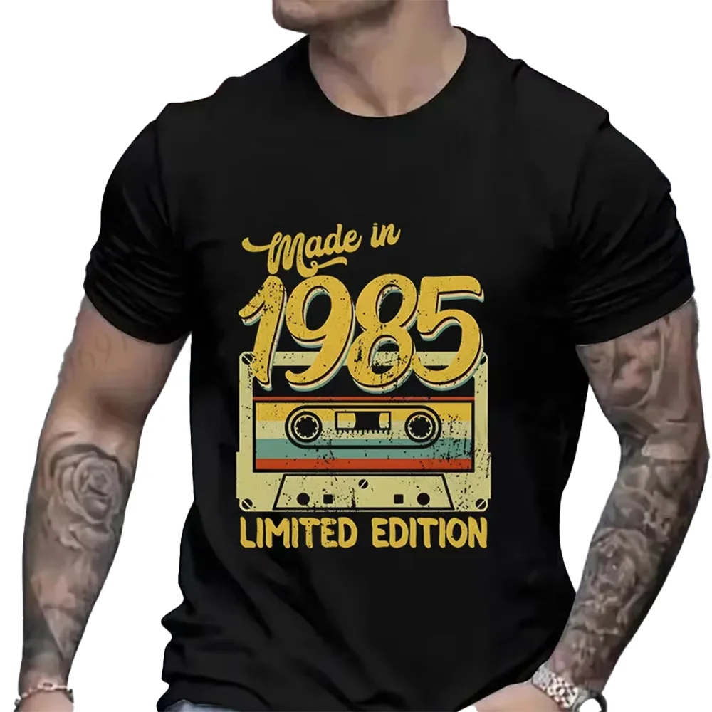 

Fashion Birthday Gift for Men T-Shirt Vintage 1985 40th Birthday 40 Years Old Tops Summer Streetwear Short Sleeve Tees Tshirts