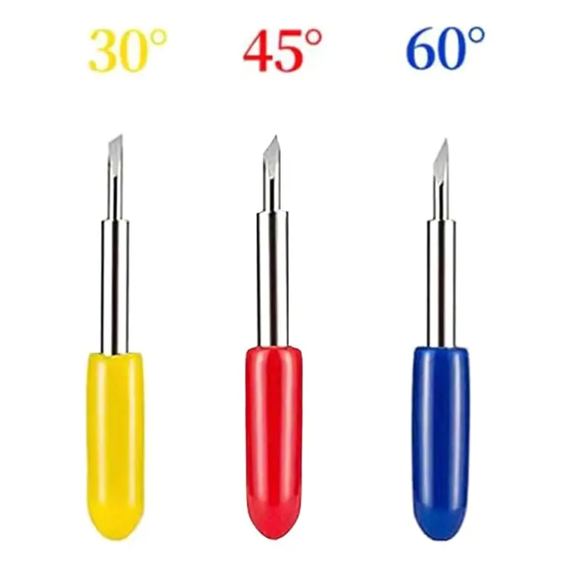 DT16 30pcs 30/45/60 Degree Replacement Blades for Roland Cutting Plotter, Cemented Carbide Cutter Blade for Vinyl Carving