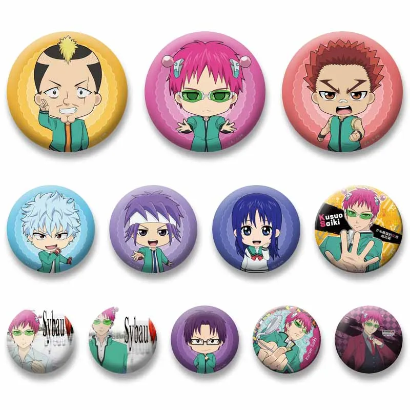The Disastrous Life of Saiki K Anime Badge Funny Cartoon Character Kusuo Saiki Lapel Pins Fashion Cartoon Brooch for Collar Bag