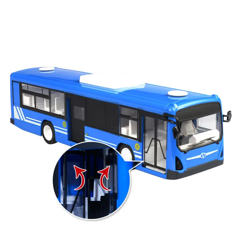 2.4G Large Remote Control Bus Toy Can Open The Door Sound And Light Electric RC Car Model Boy Children\'s Educational Gift