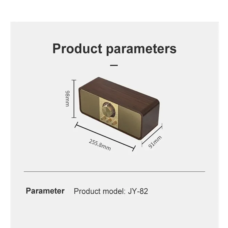 Imagem -06 - Rádio fm Retro Portátil Receptor de Rádio de Madeira Estéreo Hifi sem Fio Alto-falantes Bluetooth Suporte tf Card Disco u Modo de Reprodução Aux