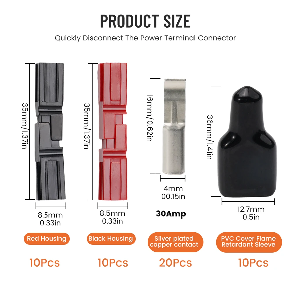 30A Red Shell Shell Equipment Supplies Wire Connector Connectors Electrical Machinery Electric Forklifts Steel