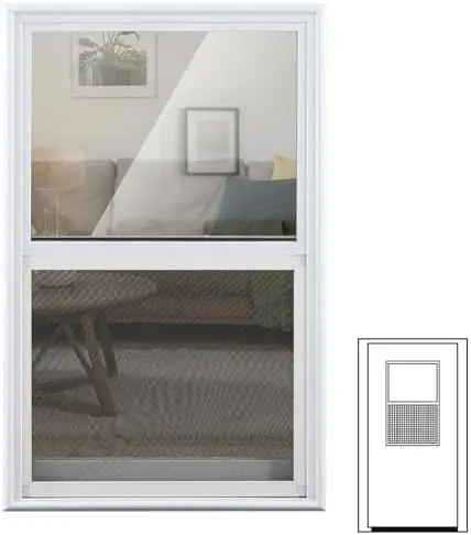 

24"x38" Venting Entry Door Glass Insert Replacement Kit – Double Pane Tempered Clear Glass with Screen for Front Door