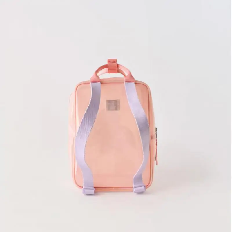 Boutique Fashion Trendy Design Children Backpack Baby Girls Cartoon Cute Transparent Two-shoulder Bag Kindergarten Kids Shoolbag