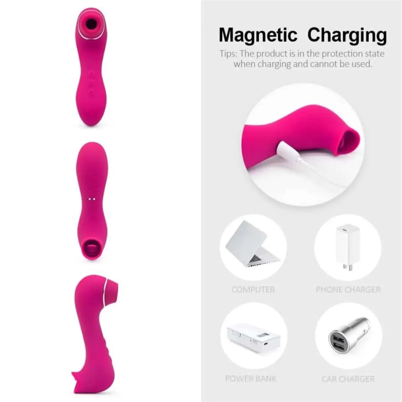 2 in 1 Licking Sucking Tongue Vibrator for Women Clitoris Nipple Stimulator  G-Spot Licking Vibrator Oral Sucking Massager