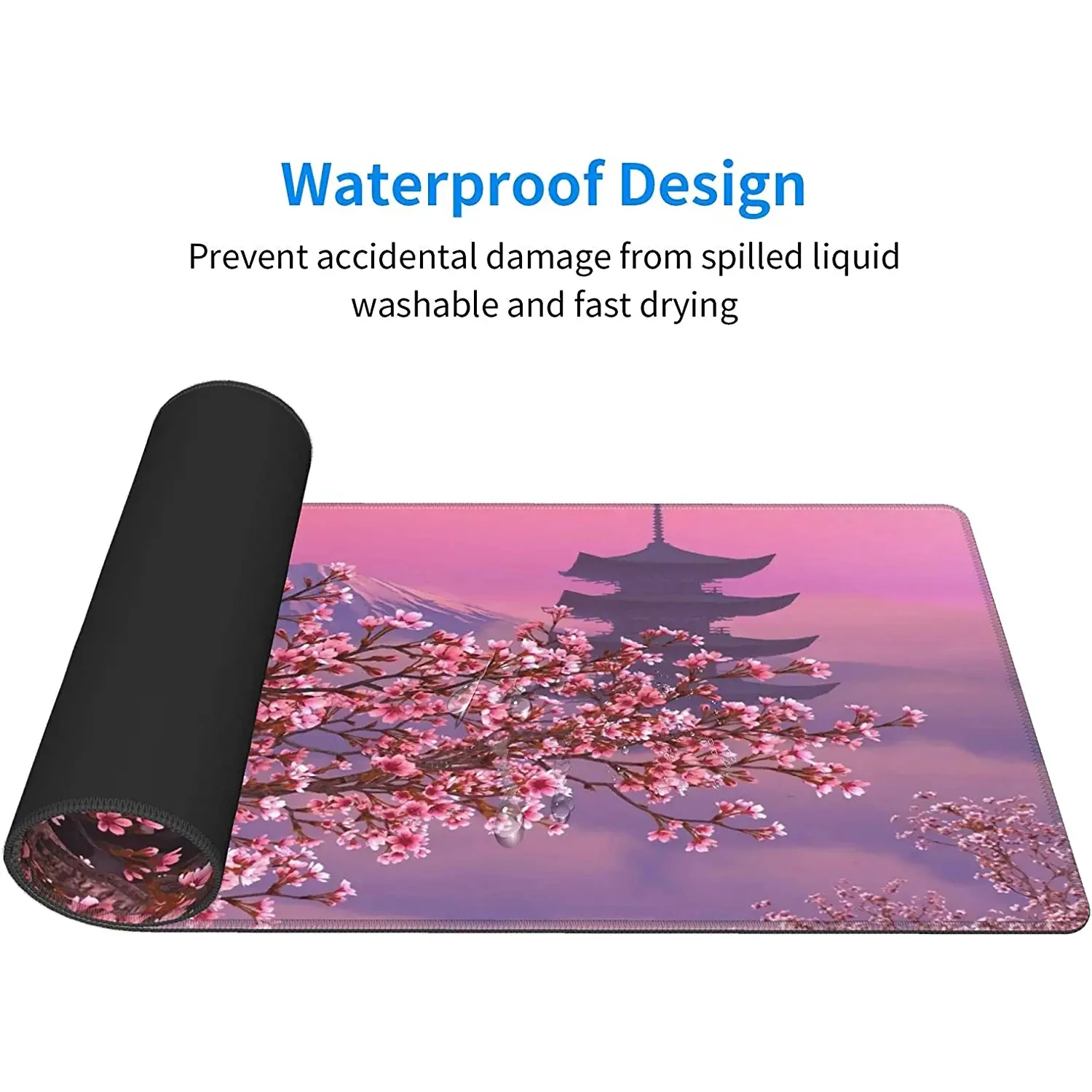 Black And White Cherry Blossom Sakura Custom Home Computer Keyboard Pad Desk Mats Laptop Soft Anti-slip Table Mat Mouse pad