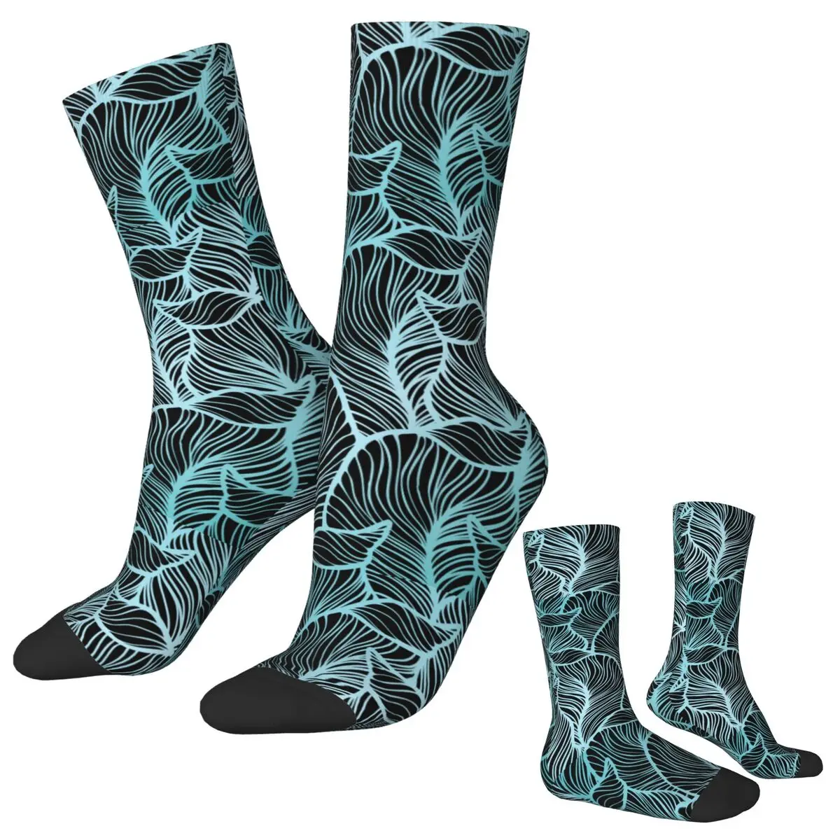 

Чулки с принтом синих листьев, абстрактные носки в стиле Харадзюку с принтом природного леса, осенние нескользящие носки для взрослых и мужчин, качественные носки на открытом воздухе