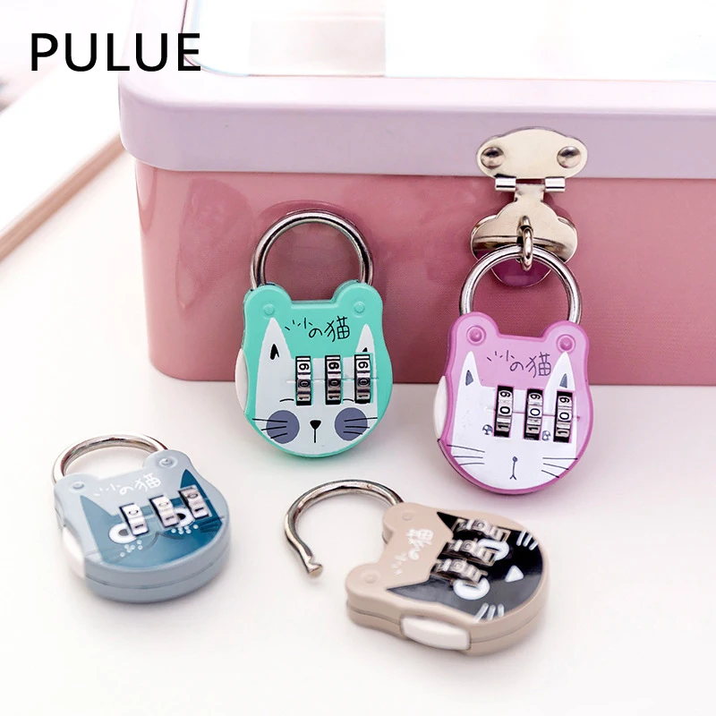 Cute Cartoon Mini Luggage Lock Anti-theft Travel Bag Digit Code Lock Gym Locker Padlock Student Storage Box Small Metal Lock