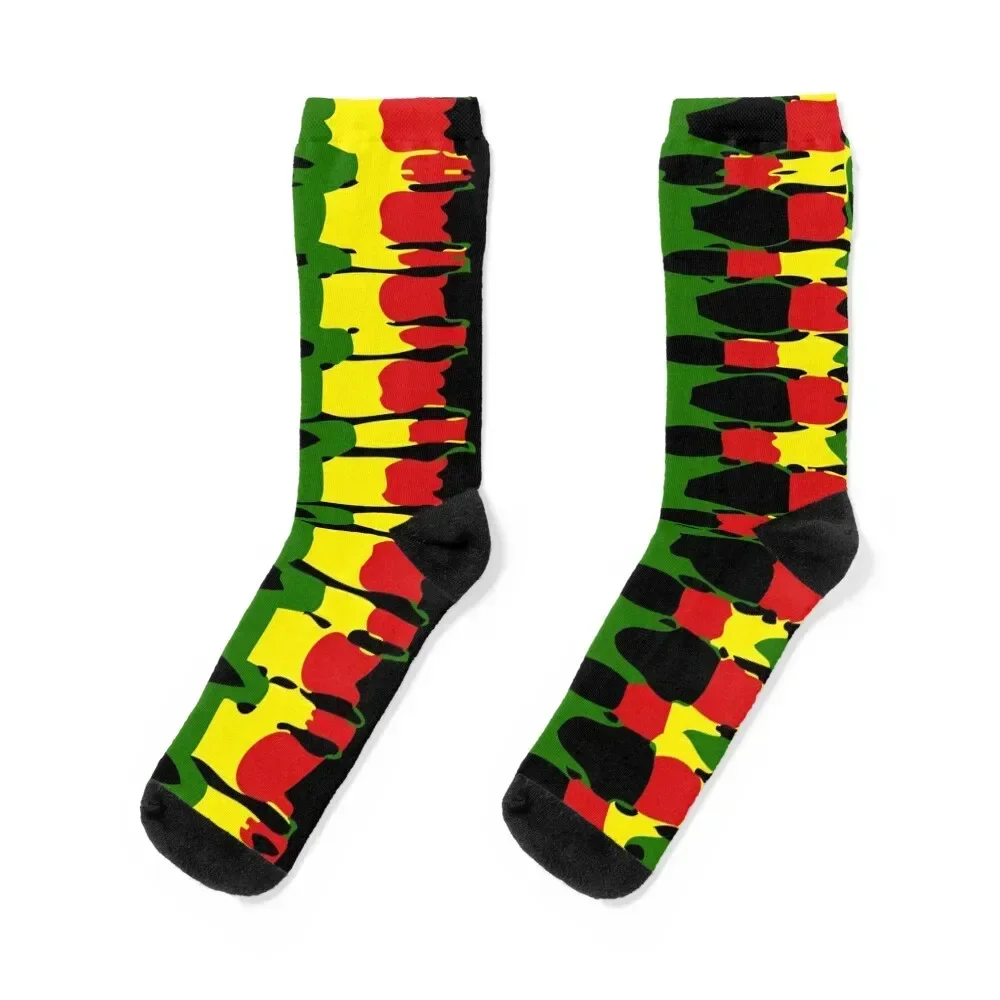 Rasta Tie Dye Stone Socks golf hiking cartoon Running Socks For Girls Men's