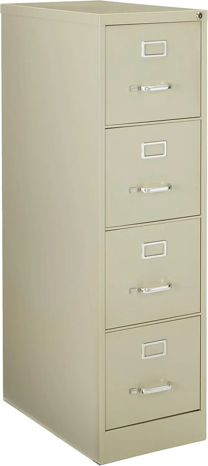 Lorell 4-Drawer Vertical File with Lock, 15 by 25 by 52-Inch, Putty