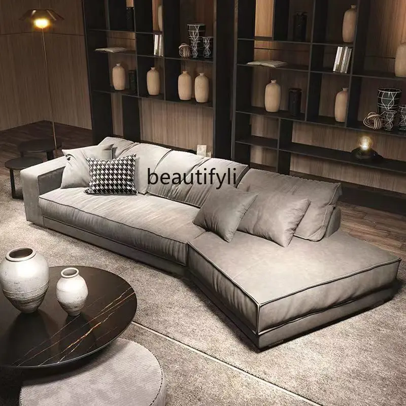 

Italian Style Sanded Fabric Technology Fabric Sofa Fabric Art Irregular Light Luxury Living Room Corner Arc
