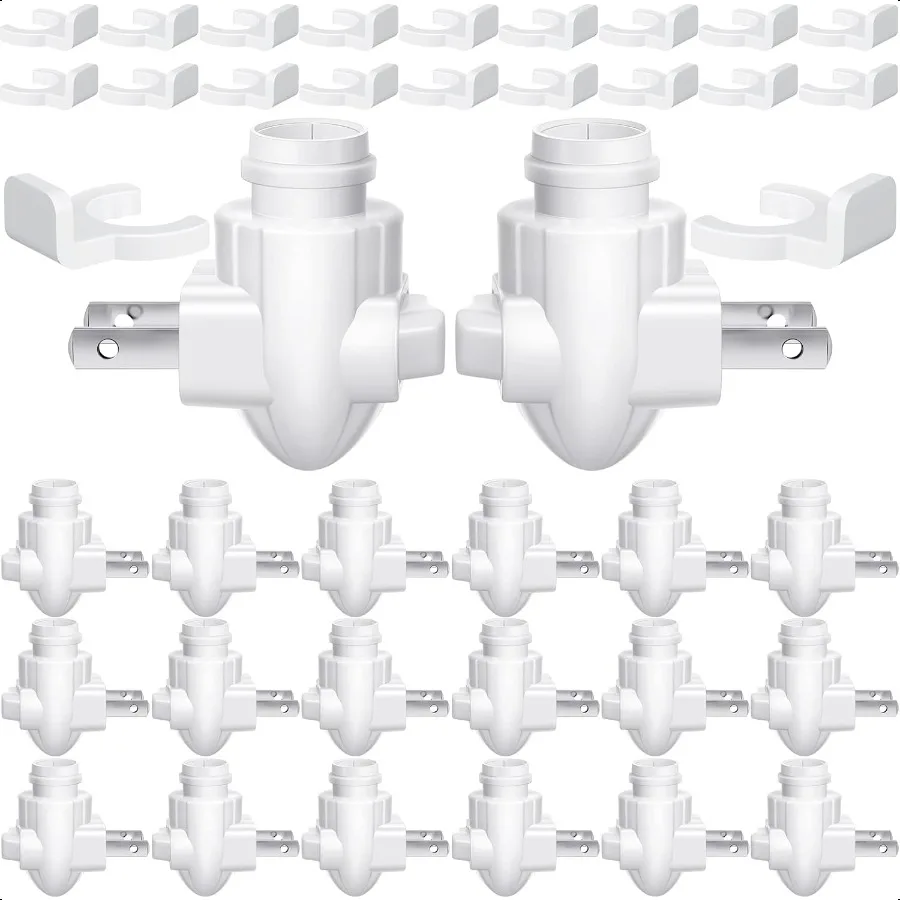 

20 Sets Plug in Night Light Module White Night Light Base with Shade Mounting Clip Plastic Lights Rotating Base for Making Your