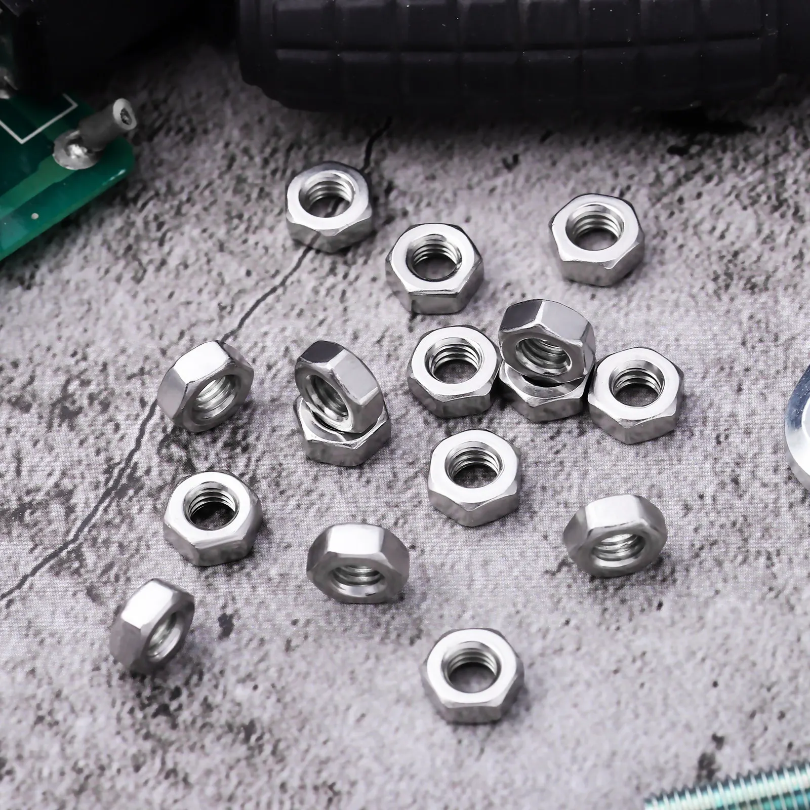 50Pcs Stainless Steel Hex Nuts M4 Coarse Thread Precision Machined Corrosion Resistant Polished Fasteners for Automotive