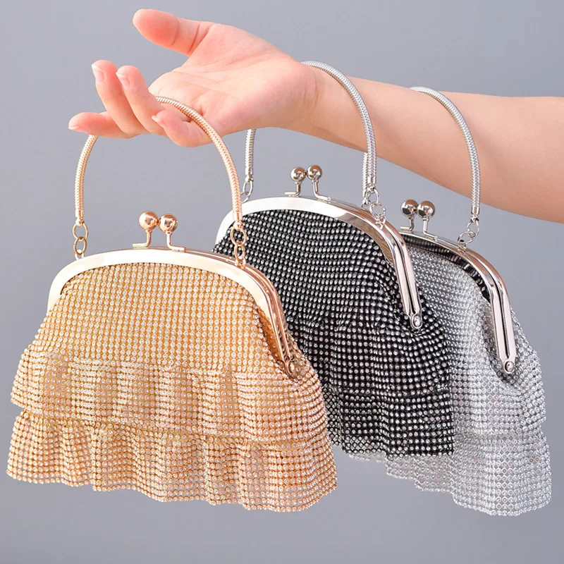 

Faionable Diamond Evening Bag Crossbody Women's Bag Small Design Handbag Soft oulder Bag Polyester Summer 202