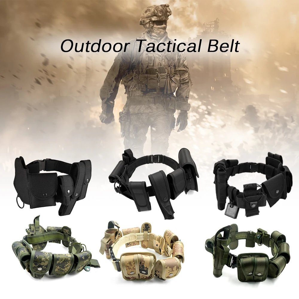 

Outdoor Tactical Belt Law Enforcement Modular Equipment Police Security Duty Utility Belt with Pouches Holster Gear New