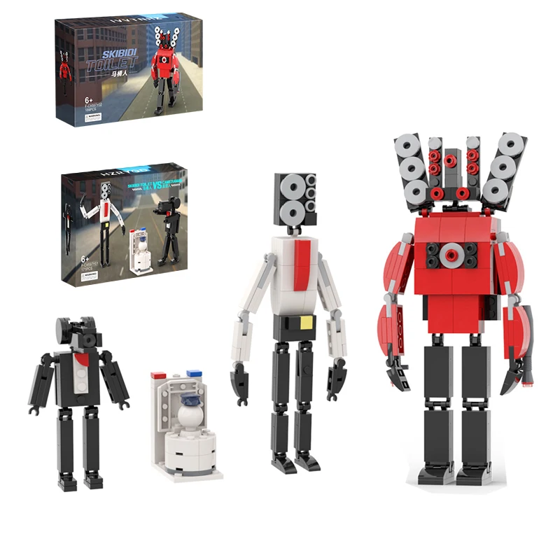 

Skibidi Toilet New Version Speaker Titan and woffer man & camera man Building Bricks Set with paper manual Movie Monsters Toys