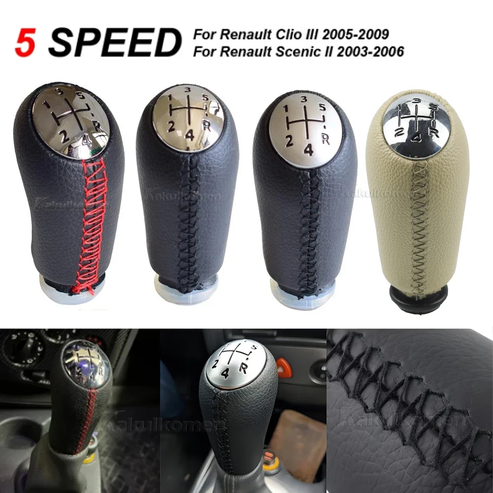 For RENAULT Laguna Megane 2 Clio 3 Scenic 2 New Car Interior Accessories 5 Speed Gear Shift Knob Stick Head Shifter Lever Handle