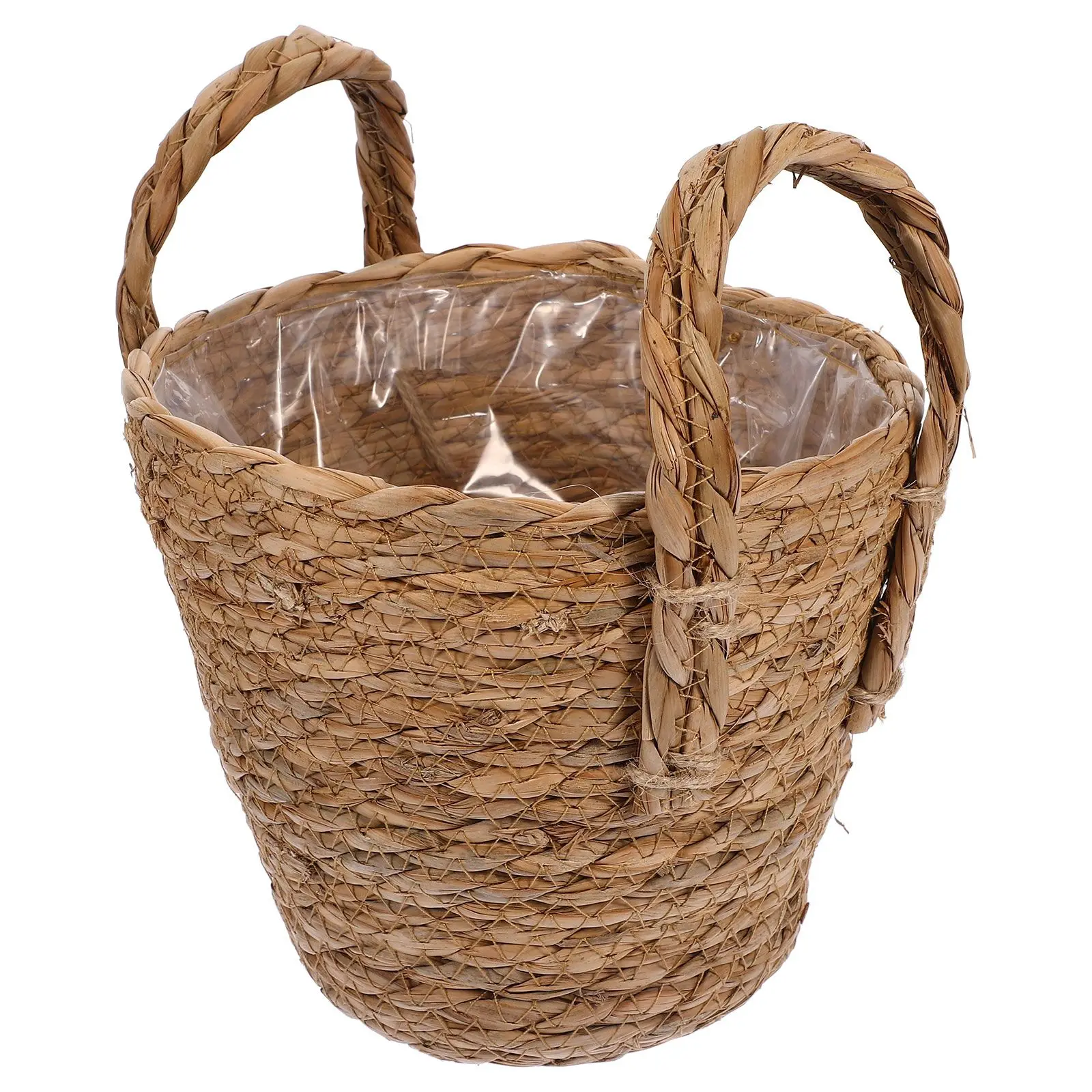 

Straw Flowerpot 16CM H woven Seaweed Planter Indoor Storage Basket Retro Vase Plant Holder Home Decor Farmhouse Container