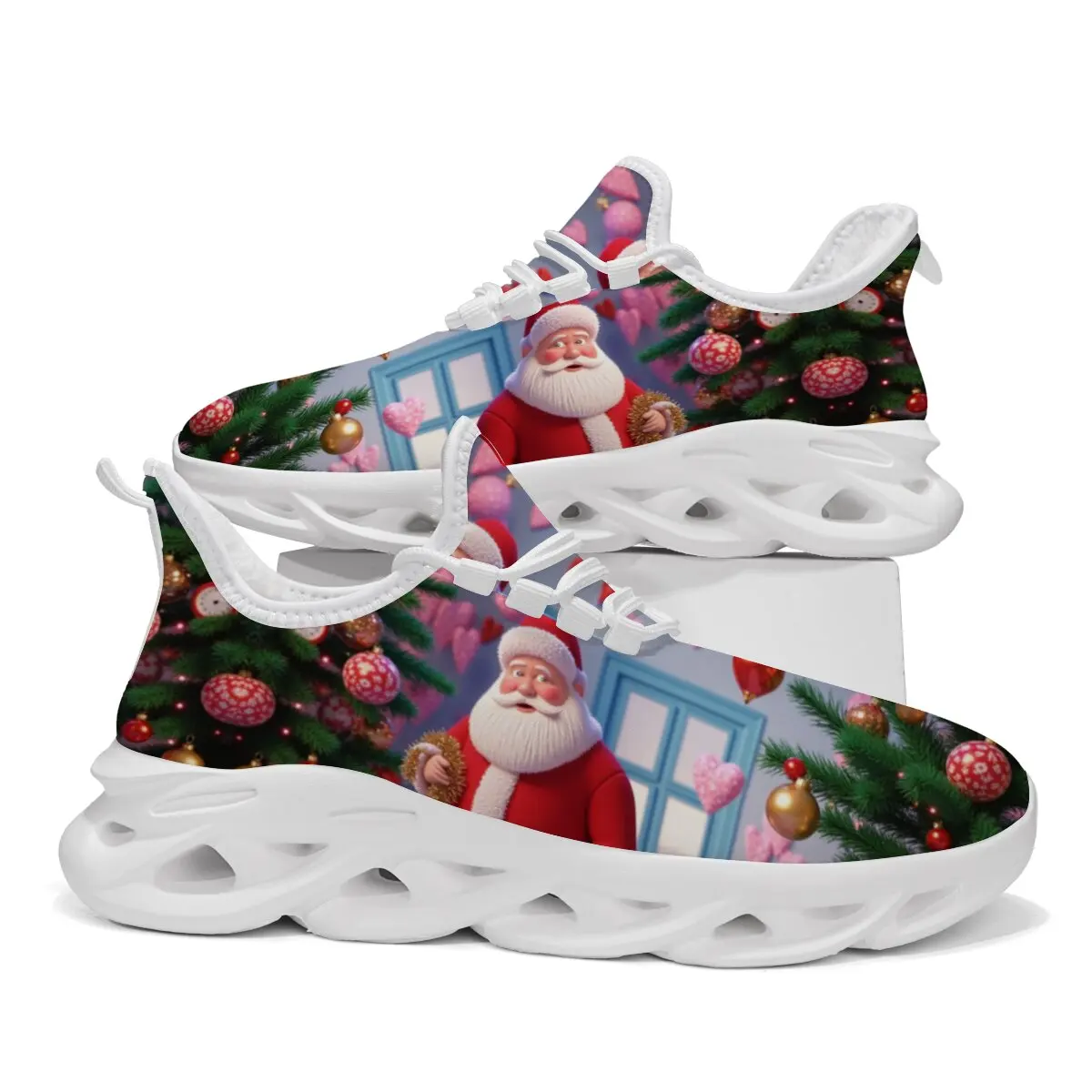 

Men's Sneakers Christmas Cute Women's Shoes Lace Up Flats Men Shoes Mesh Breathable Tennis Sports Shoe Athletic Male Sneakers