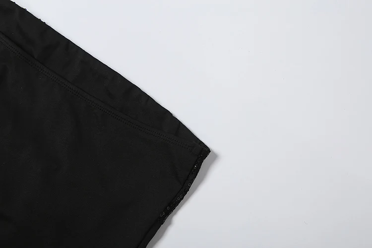 Weird Puss Sexy trägerloses Minikleid für Damen, mit Pailletten, Patchwork, Wickeldetail, rückenfrei, figurbetont, pfirsichfarben, Street-Style, gerafft, elegant, Bodycon – Detail 7