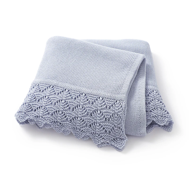 

Baby Blankets Cotton Knitted Infant Boy Girl Bedding Quilt 90*70CM Newborn Stroller Swaddling Wrap Super Soft Fashion Hollow Out