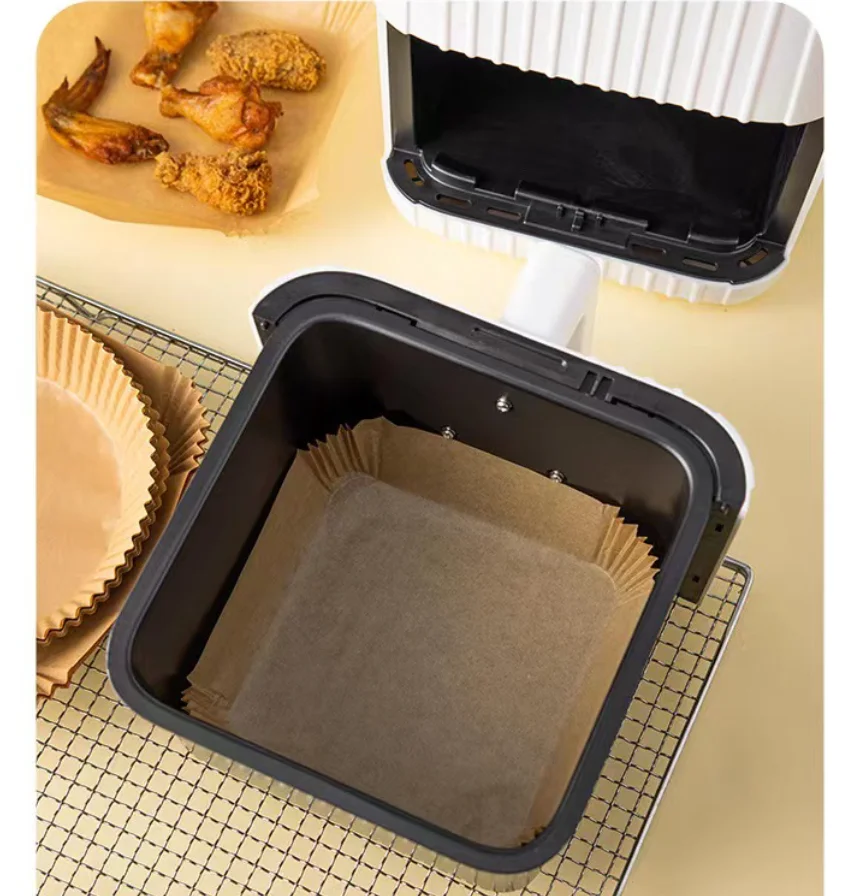 Papel manteiga, resistente a altas temperaturas, antiaderente, papel absorvente de óleo, forno, papel de óleo de silicone quadrado para churrasco, fritadeira de ar sp