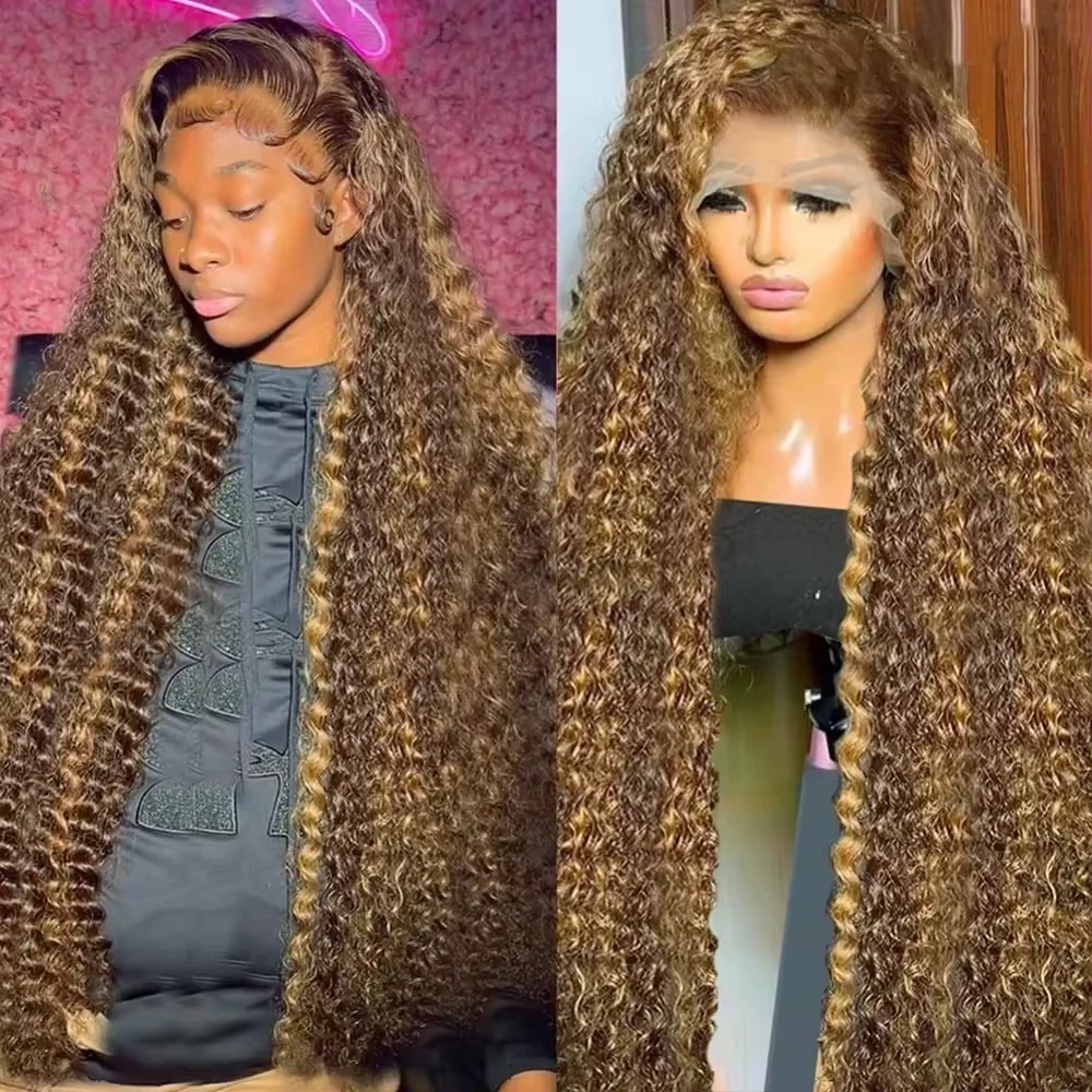 Hihtlight مستقيم Hd الدانتيل الباروكة الأمامية 13x6 # 4/27 شعر مستعار مجعد شعر بشري 100% شعر بشري موجة عميقة دانتيل أمامي شعر مستعار تم قطعه مسبقًا