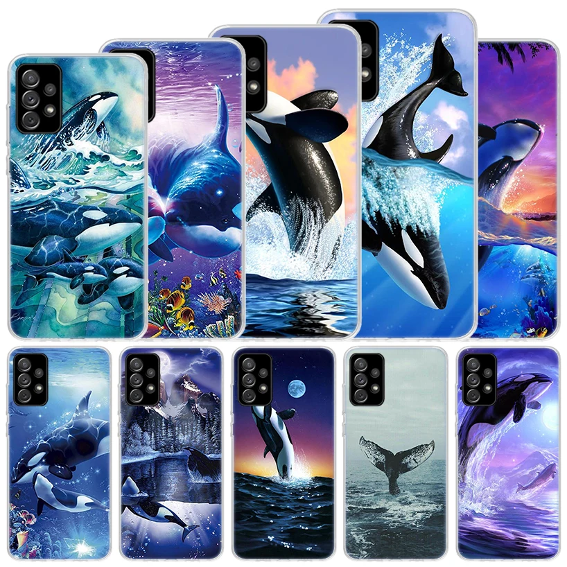 Sea Orcinus Orca Soft Case For Samsung Galaxy A15 A14 A13 A12 A55 A54 A53 A52 Phone Cover A35 A32 A33 A25 A23 A22 A05S A04S Gala